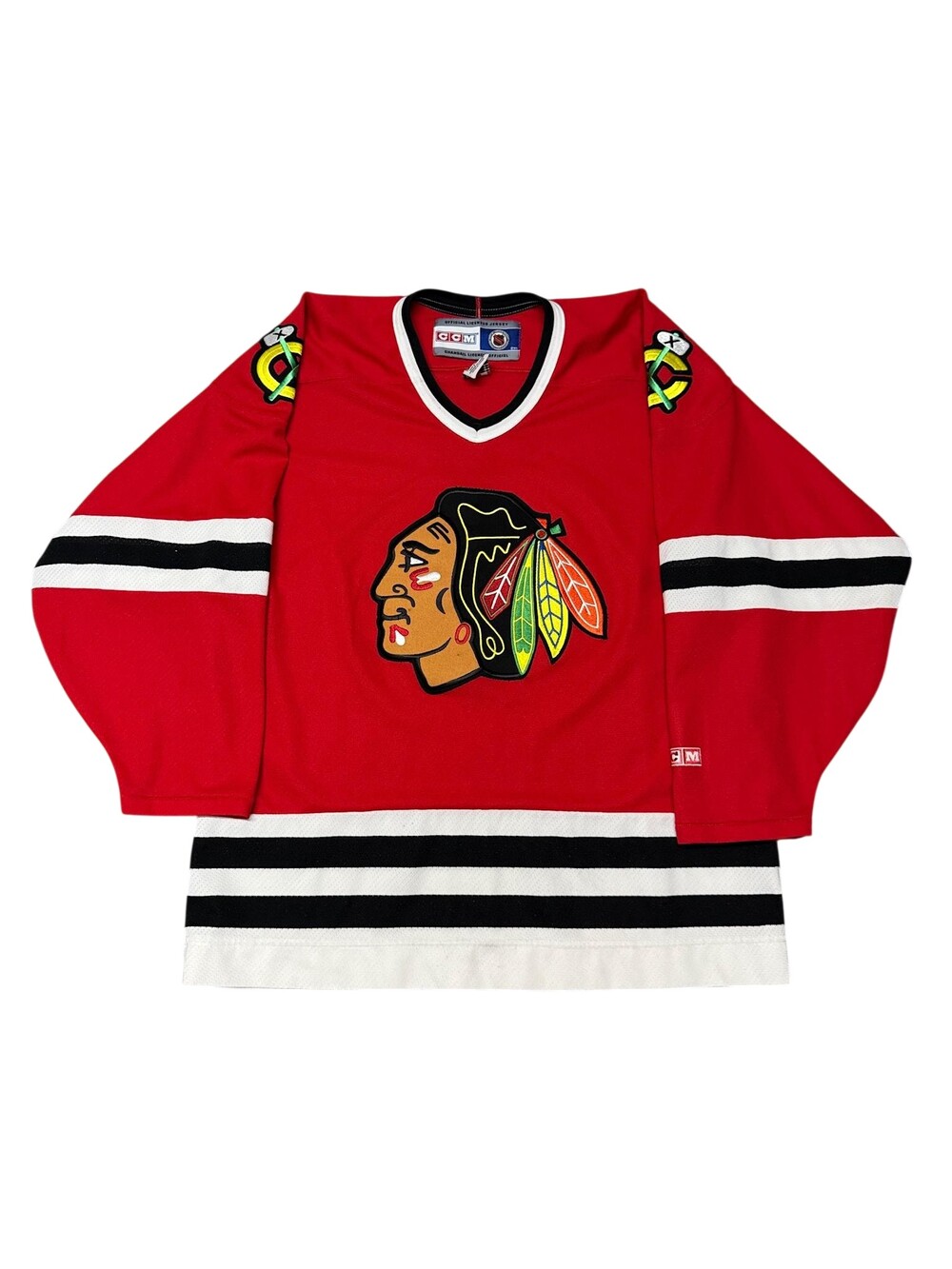 Vintage Chicago Blackhawks Jersey Mens Medium Red NHL Hockey Sweater CCM 90s